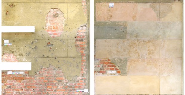 August Stüler Putzergänzung Nachbildung Rekonstruktion Bossenputz Quaderputz farbig Neues Museum Berlin August Stüler Putzergänzung Nachbildung Rekonstruktion Bossenputz Quaderputz farbig Neues Museum Berlin