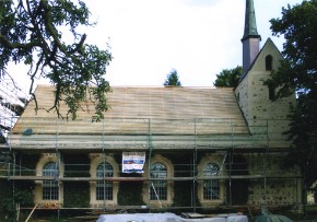 Brandenburg Langengrassau Dorfkirche Wasserflecken Retusche Restauration