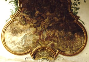 Salzreduzierung Kompressen Kirche Fresken barock Retusche Schwäbisch Gmünd Übermalung Salzreduzierung Kompressen Kirche Fresken barock Retusche Schwäbisch Gmünd Übermalung